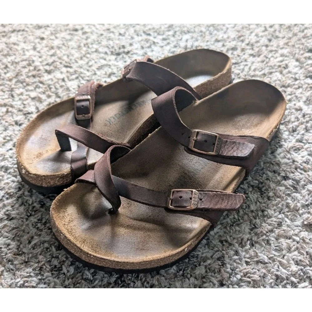 Birkenstock Mayari Sandals Brown Leather Women's 40 US 9.5